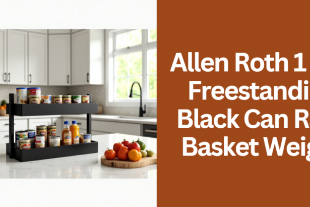 Allen Roth 1 Tier Freestanding Black Can Rack Basket Weight