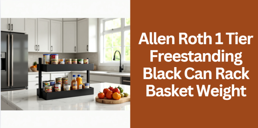 Allen Roth 1 Tier Freestanding Black Can Rack Basket Weight